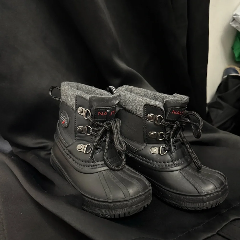 Nautica Black Grey Kids' Rain & Snow Boots